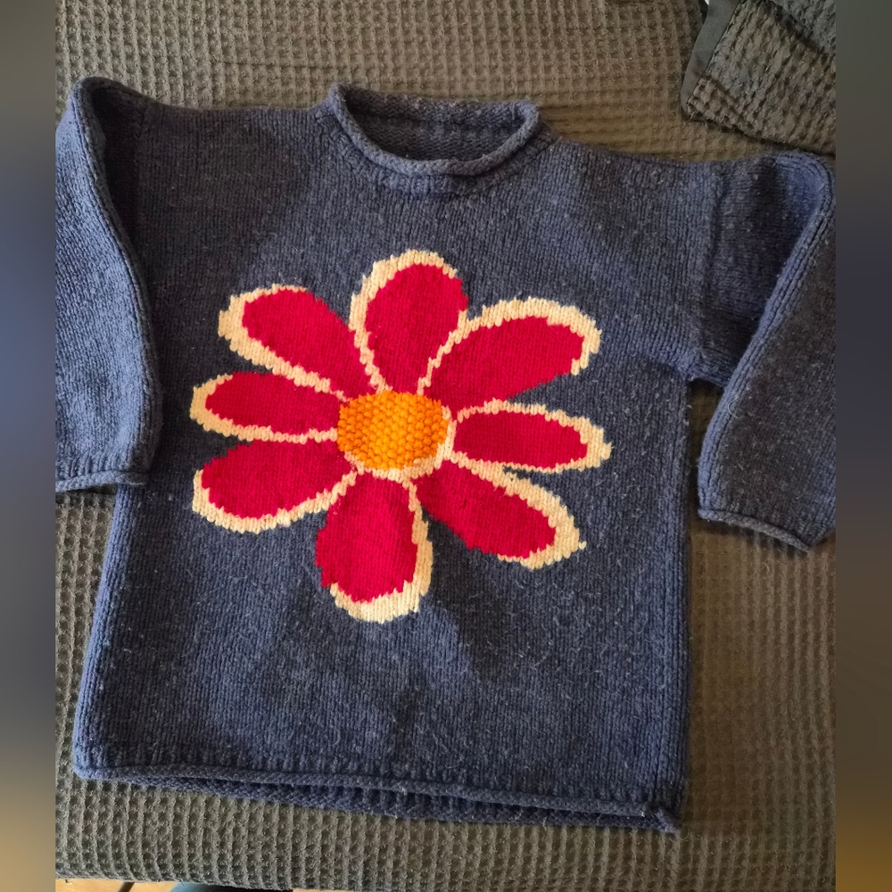 Vintage Pachamama Wool Daisy Sweater